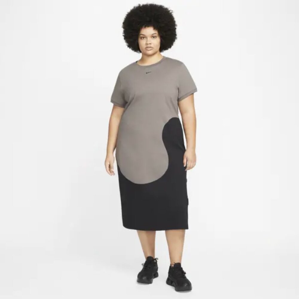 Size S - Women's Sportswear Color Clash Maxi Dress In Grey/Black